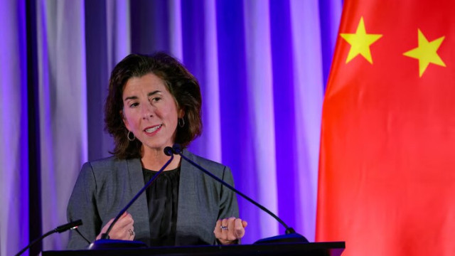 U.S. Secretary of Commerce Gina M. Raimondo speaks at the "Senior Chinese Leader Event" held by the National Committee on US-China Relations and the US-China Business Council on the sidelines of the Asia-Pacific Economic Cooperation (APEC) summit in San F